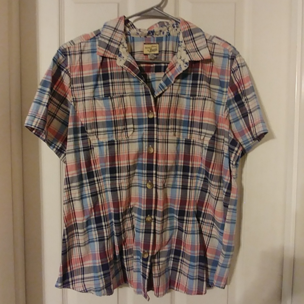 Bass plaid blouse